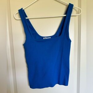 Zara - Blue ribbed tank top